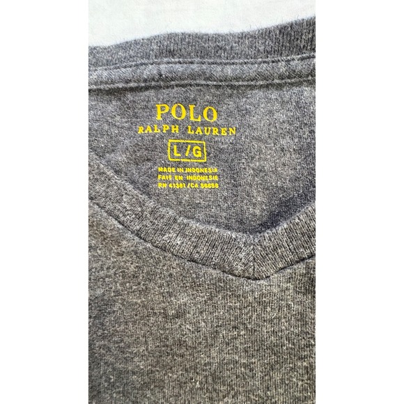 Polo Ralph Lauren Men's Gray Long Sleeve V Neck T Shirt Size L G - Picture 3 of 6